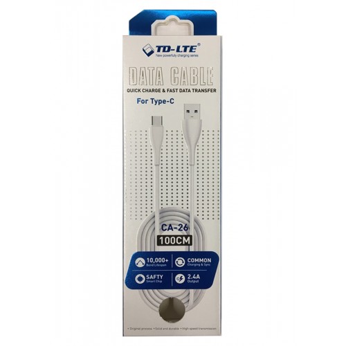 C Type USB Data Cable TD-CA26 White